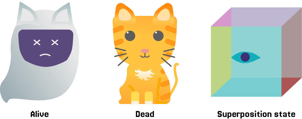 Schrödinger’s cat thought experiment diagram